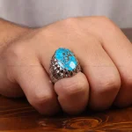 انگشتر فیروزه شجری مردانه کد 33609