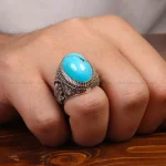 انگشتر فیروزه شجری مردانه کد 33614