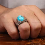 انگشتر فیروزه شجری مردانه کد 33621