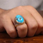 انگشتر فیروزه شجری مردانه کد 33625