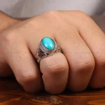 انگشتر فیروزه عجمی مردانه کد 33630
