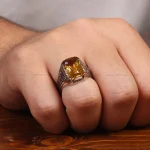 انگشتر سیترین مردانه کد 33636