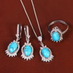 نیم ست فیروزه زنانه کد 33877