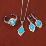 نیم ست فیروزه زنانه کد 33879