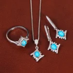 نیم ست فیروزه زنانه کد 33882