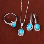 نیم ست فیروزه زنانه کد 34057