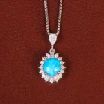 گردنبند فیروزه زنانه کد 34227