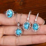 نیم ست فیروزه زنانه کد 33876