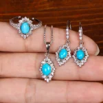 نیم ست فیروزه زنانه کد 33879