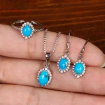 نیم ست فیروزه زنانه کد 33880