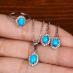 نیم ست فیروزه زنانه کد 33881