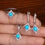 نیم ست فیروزه زنانه کد 33882