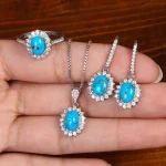 نیم ست فیروزه زنانه کد 33884