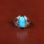 انگشتر فیروزه عجمی مردانه کد 33890
