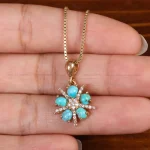 گردنبند فیروزه زنانه کد 34032