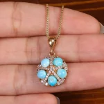 گردنبند فیروزه زنانه کد 34035