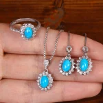 نیم ست فیروزه زنانه کد 34053