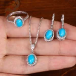 نیم ست فیروزه زنانه کد 34054