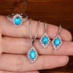 نیم ست فیروزه زنانه کد 34061