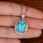 گردنبند فیروزه زنانه کد 34210