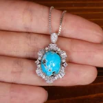 گردنبند فیروزه زنانه کد 34211