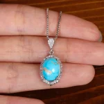 گردنبند فیروزه زنانه کد 34215