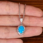 گردنبند فیروزه زنانه کد 34231