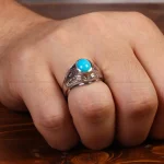 انگشتر فیروزه عجمی مردانه کد 33886