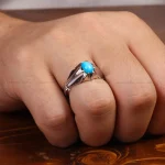 انگشتر فیروزه عجمی مردانه کد 33888