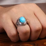 انگشتر فیروزه عجمی مردانه کد 33889