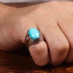 انگشتر فیروزه عجمی مردانه کد 33893
