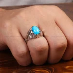 انگشتر فیروزه عجمی مردانه کد 33896