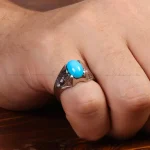 انگشتر فیروزه عجمی مردانه کد 33898