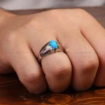 انگشتر فیروزه عجمی مردانه کد 33905