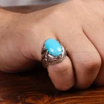 انگشتر فیروزه عجمی مردانه کد 33906