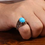 انگشتر فیروزه عجمی مردانه کد 33907