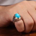 انگشتر فیروزه عجمی مردانه کد 33912