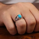 انگشتر فیروزه عجمی مردانه کد 33917