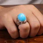 انگشتر فیروزه عجمی مردانه کد 33919