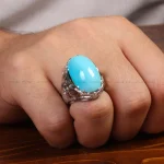 انگشتر فیروزه عجمی مردانه کد 33920