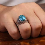 انگشتر فیروزه شجری مردانه کد 33922