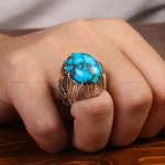 انگشتر فیروزه شجری مردانه کد 33923