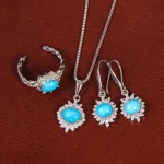 نیم ست فیروزه زنانه کد 34241