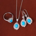 نیم ست فیروزه زنانه کد 34244