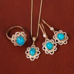 نیم ست فیروزه زنانه کد 34311