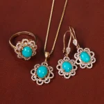 نیم ست فیروزه زنانه کد 34324