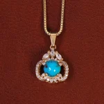 گردنبند فیروزه زنانه کد 34375