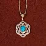 گردنبند فیروزه زنانه کد 34385