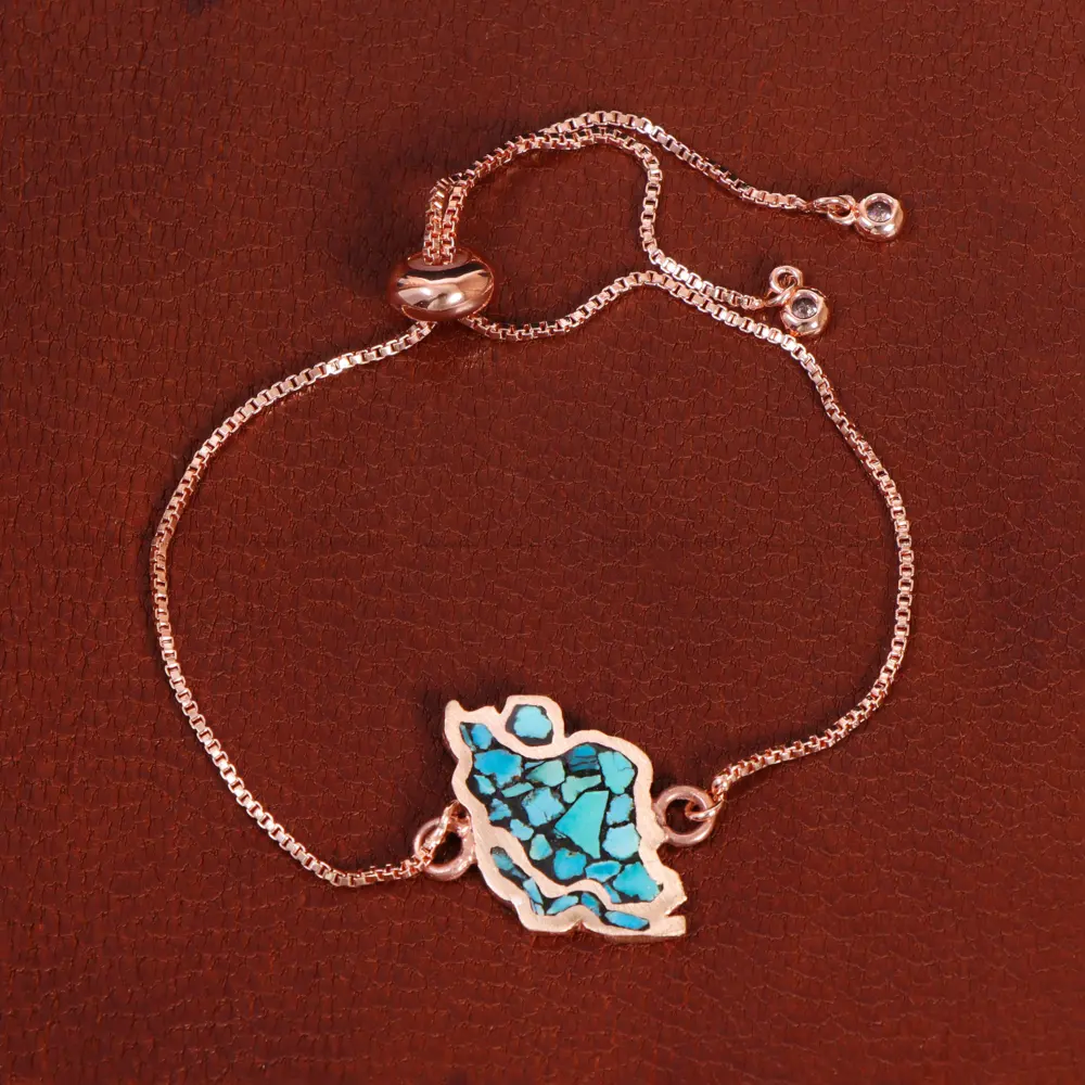 دستبند مسی فیروزه کوب کد 34755