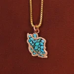 گردنبند فیروزه کوب طرح ایران کد 34761